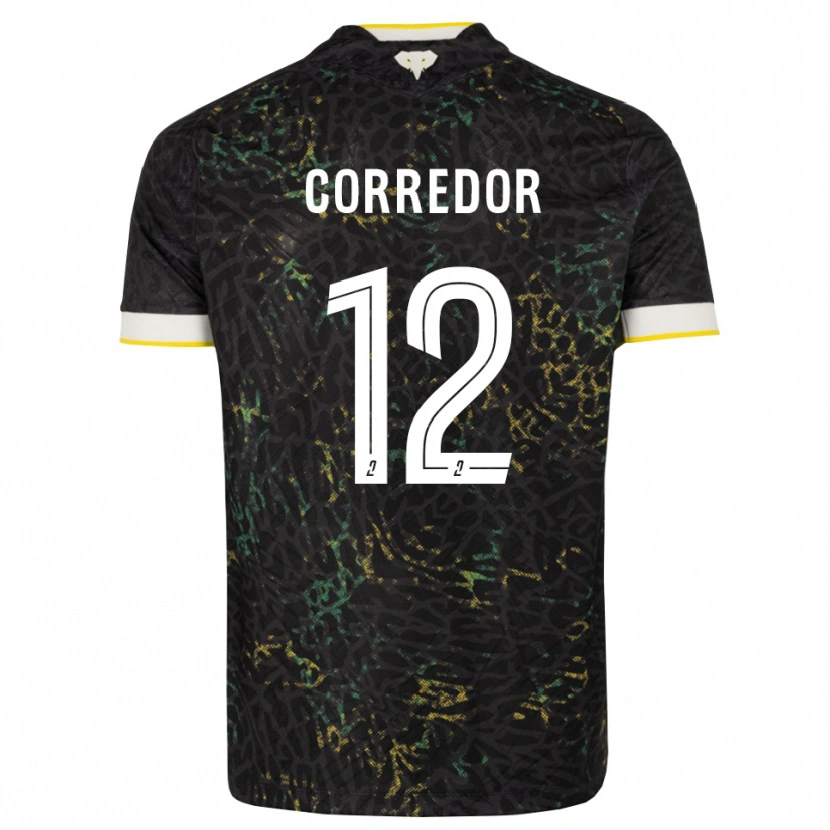 Danxen Kvinder Killian Corredor #12 Sort Hvid Gul Udebane Spillertrøjer 2026/27 Trøje T-Shirt