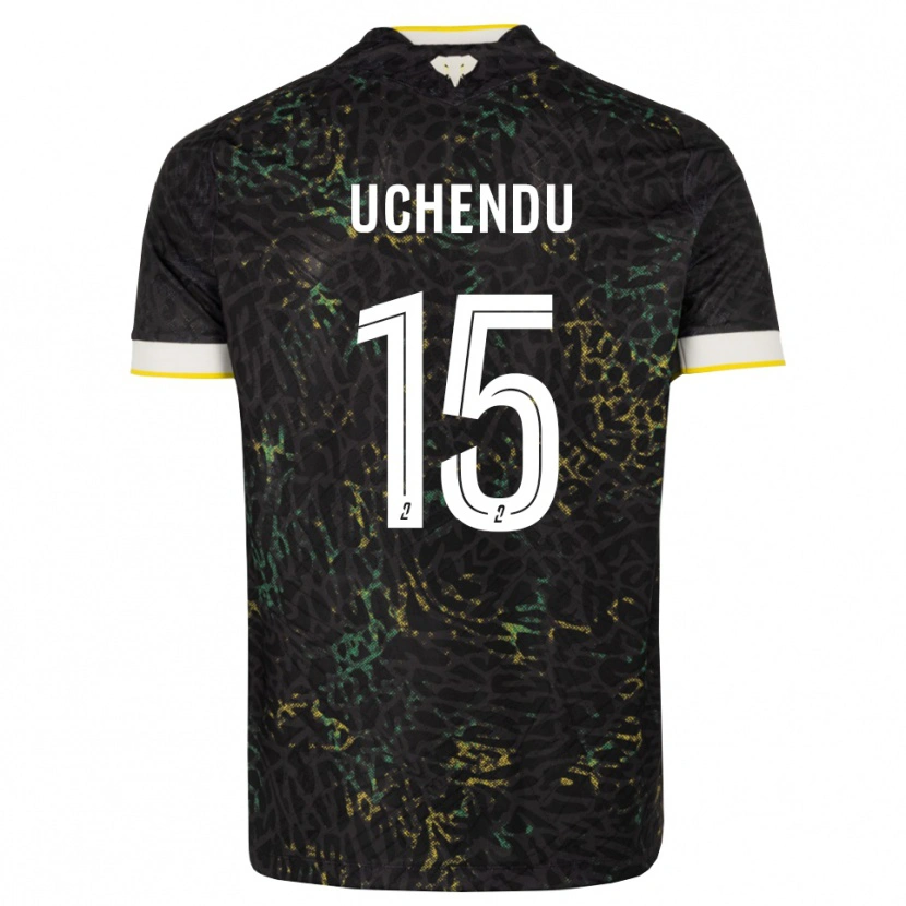 Danxen Kvinder Chinaza Uchendu #15 Sort Hvid Gul Udebane Spillertrøjer 2026/27 Trøje T-Shirt