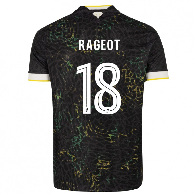 Danxen Kvinder Lalie Rageot #18 Sort Hvid Gul Udebane Spillertrøjer 2026/27 Trøje T-Shirt