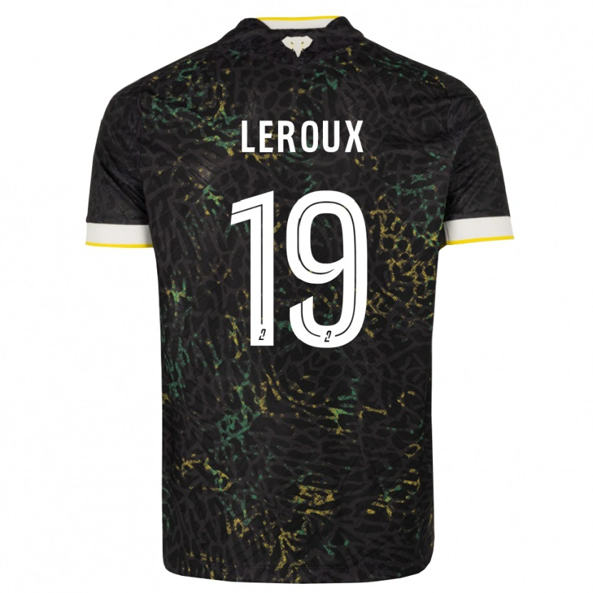 Danxen Kvinder Louis Leroux #19 Sort Hvid Gul Udebane Spillertrøjer 2026/27 Trøje T-Shirt