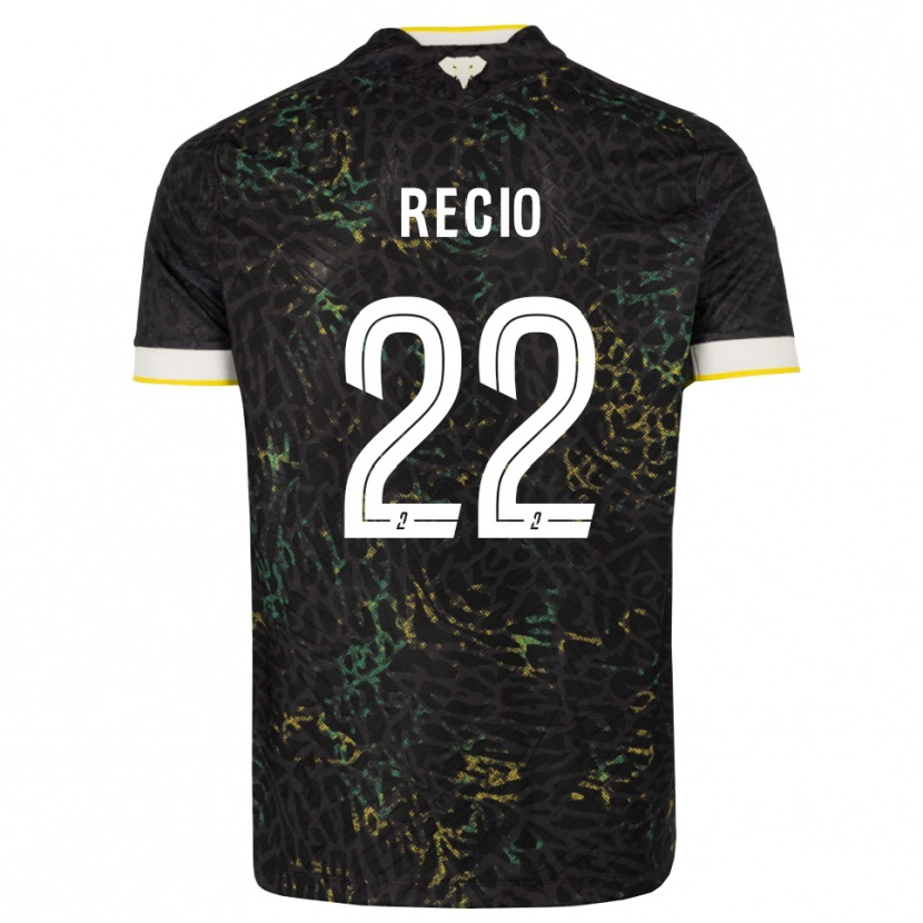 Danxen Kvinder Andrea Recio #22 Sort Hvid Gul Udebane Spillertrøjer 2026/27 Trøje T-Shirt
