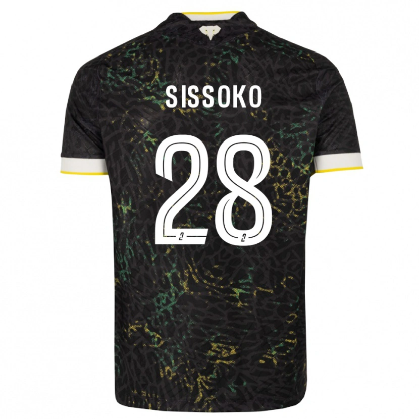 Danxen Kvinder Ibrahima Sissoko #28 Sort Hvid Gul Udebane Spillertrøjer 2026/27 Trøje T-Shirt
