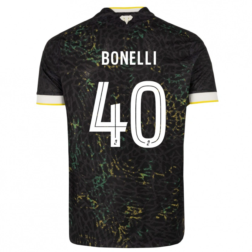 Danxen Kvinder Lucas Bonelli #40 Sort Hvid Gul Udebane Spillertrøjer 2026/27 Trøje T-Shirt