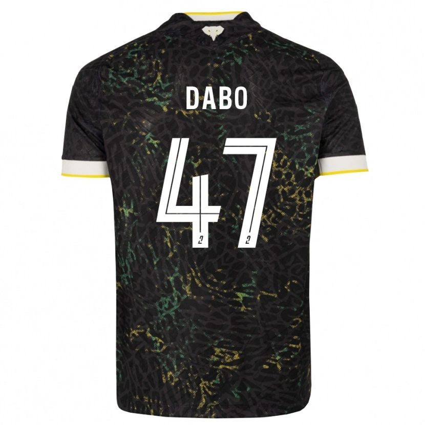 Danxen Kvinder Moustapha Dabo #47 Sort Hvid Gul Udebane Spillertrøjer 2026/27 Trøje T-Shirt