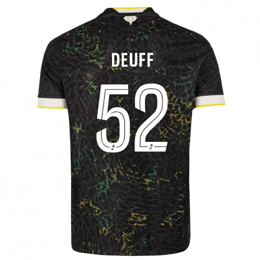 Danxen Kvinder Bahmed Deuff #52 Sort Hvid Gul Udebane Spillertrøjer 2026/27 Trøje T-Shirt