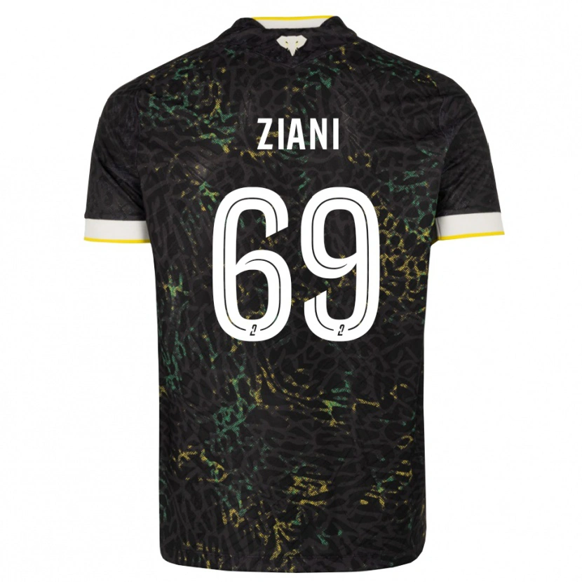 Danxen Kvinder Sacha Ziani #69 Sort Hvid Gul Udebane Spillertrøjer 2026/27 Trøje T-Shirt