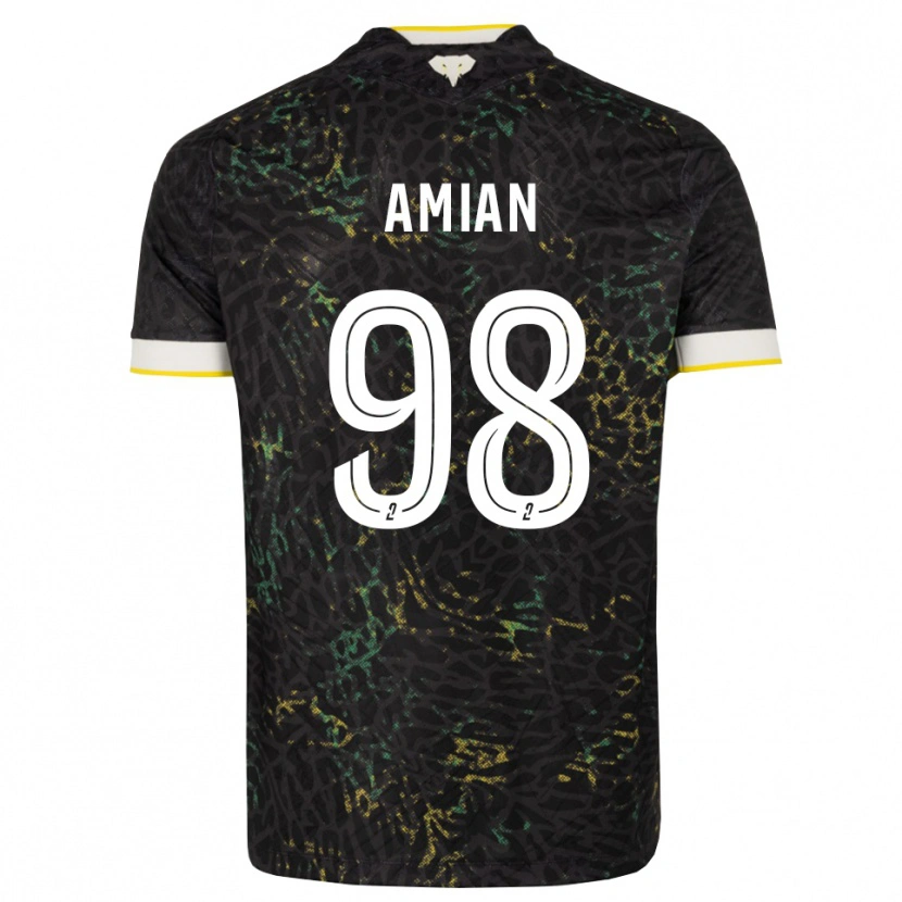 Danxen Kvinder Kelvin Amian #98 Sort Hvid Gul Udebane Spillertrøjer 2026/27 Trøje T-Shirt