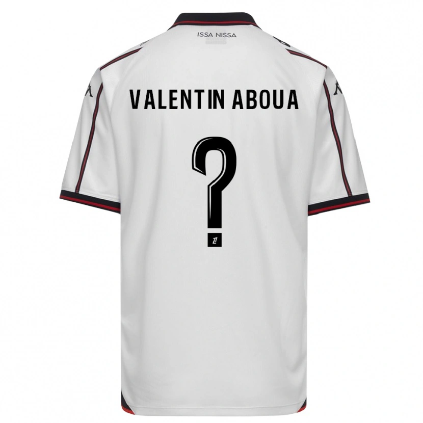 Danxen Kvinder Louis Valentin Aboua #0 Sort Hvid Udebane Spillertrøjer 2026/27 Trøje T-Shirt