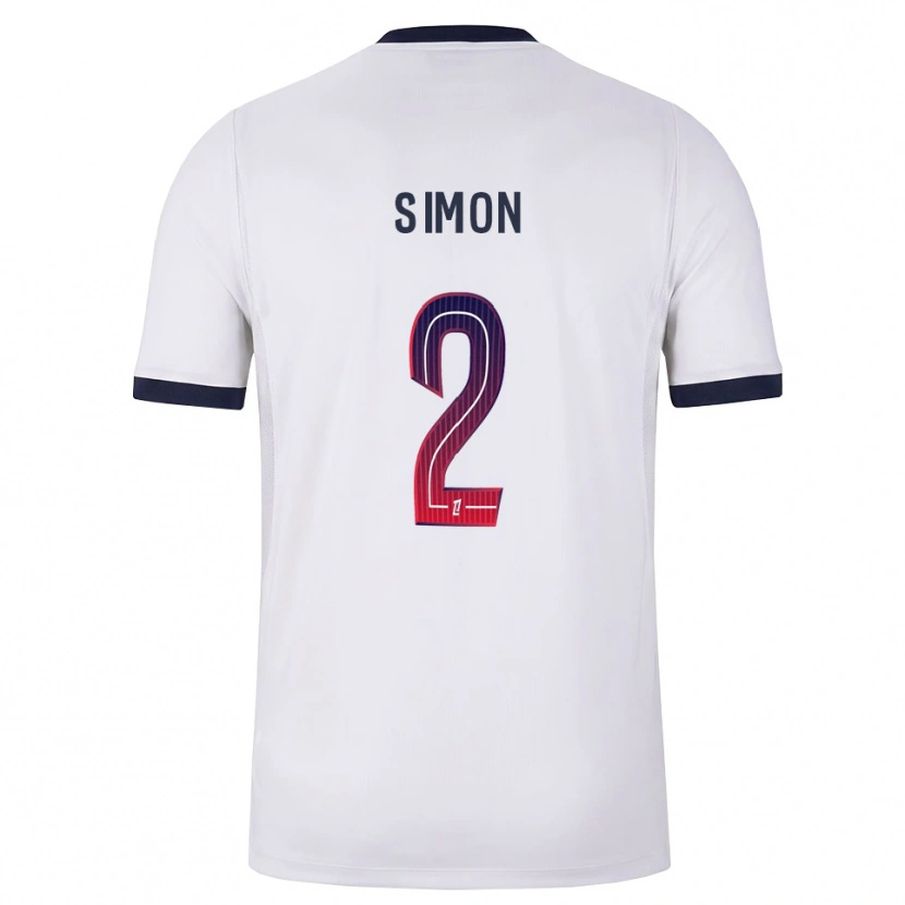 Danxen Kvinder Benedicte Simon #2 Hvid Sort Rød Udebane Spillertrøjer 2026/27 Trøje T-Shirt