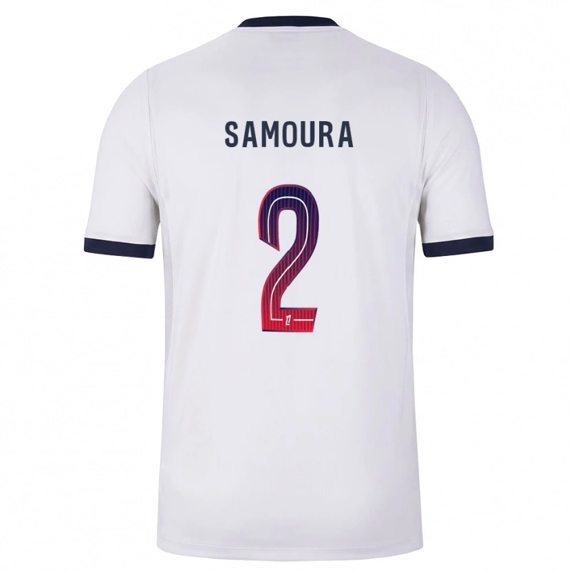 Danxen Kvinder Thiniba Samoura #2 Hvid Sort Rød Udebane Spillertrøjer 2026/27 Trøje T-Shirt
