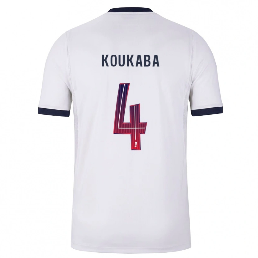 Danxen Kvinder Axel Koukaba #4 Hvid Sort Rød Udebane Spillertrøjer 2026/27 Trøje T-Shirt