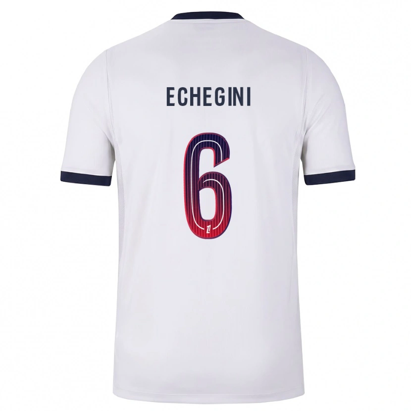 Danxen Kvinder Joe Echegini #6 Hvid Sort Rød Udebane Spillertrøjer 2026/27 Trøje T-Shirt