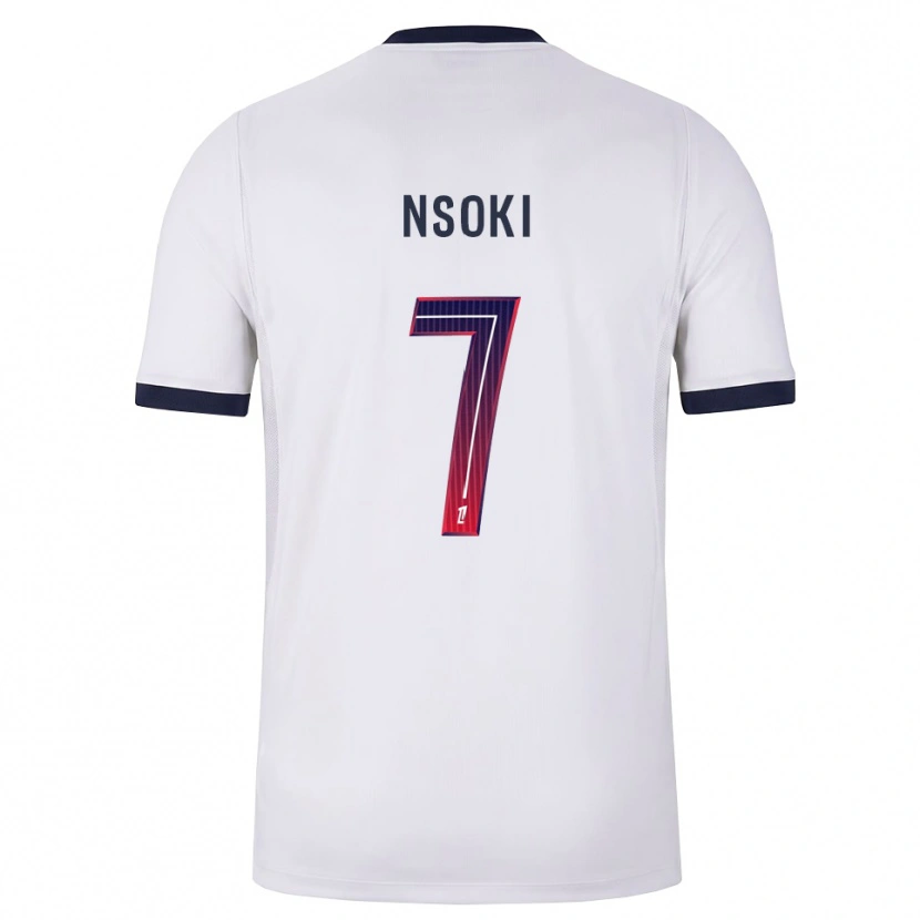 Danxen Kvinder Noah Nsoki #7 Hvid Sort Rød Udebane Spillertrøjer 2026/27 Trøje T-Shirt