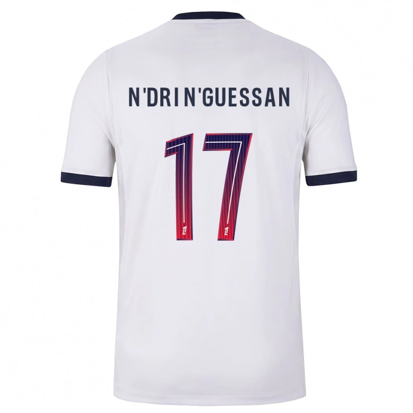 Danxen Kvinder Landry N'dri N'guessan #17 Hvid Sort Rød Udebane Spillertrøjer 2026/27 Trøje T-Shirt