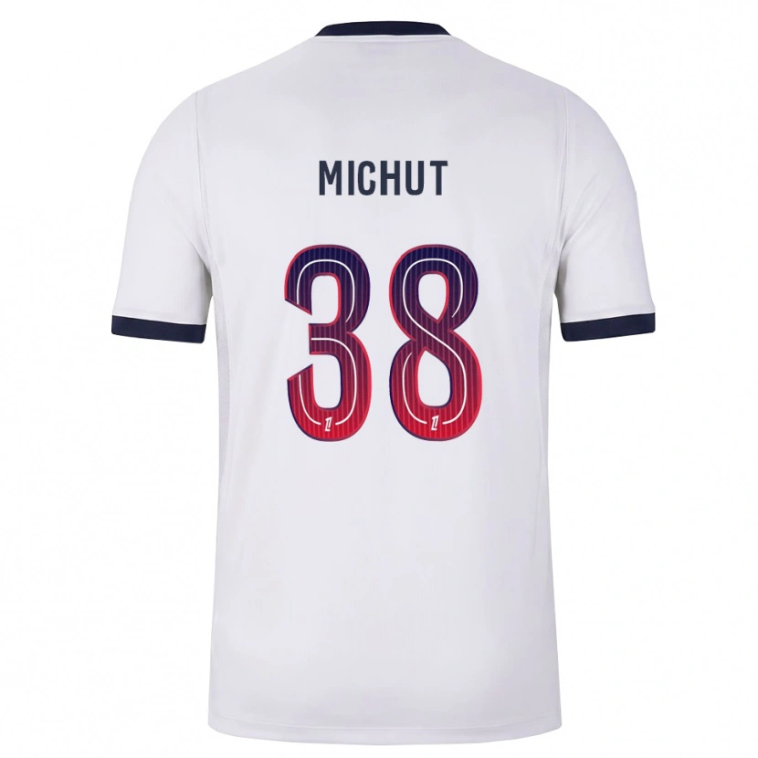 Danxen Kvinder Edouard Michut #38 Hvid Sort Rød Udebane Spillertrøjer 2026/27 Trøje T-Shirt