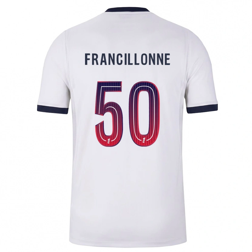 Danxen Kvinder Bryan Francillonne #50 Hvid Sort Rød Udebane Spillertrøjer 2026/27 Trøje T-Shirt