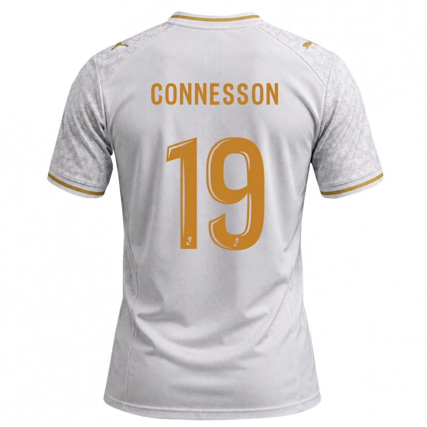 Danxen Kvinder Adele Connesson #19 Hvid Grå Gyldenrod Udebane Spillertrøjer 2026/27 Trøje T-Shirt