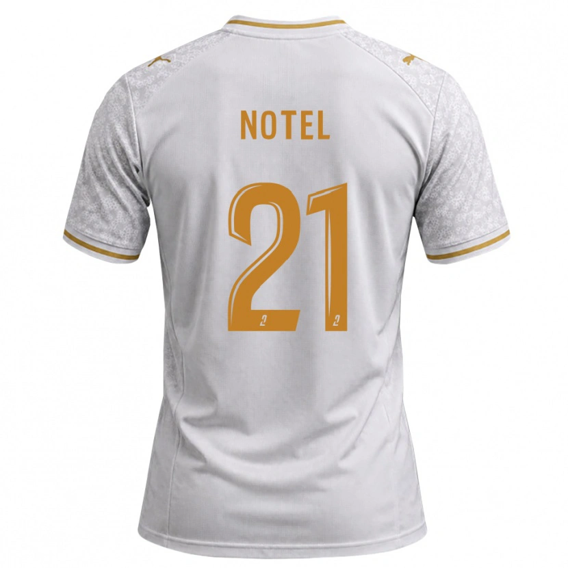 Danxen Kvinder Lea Notel #21 Hvid Grå Gyldenrod Udebane Spillertrøjer 2026/27 Trøje T-Shirt