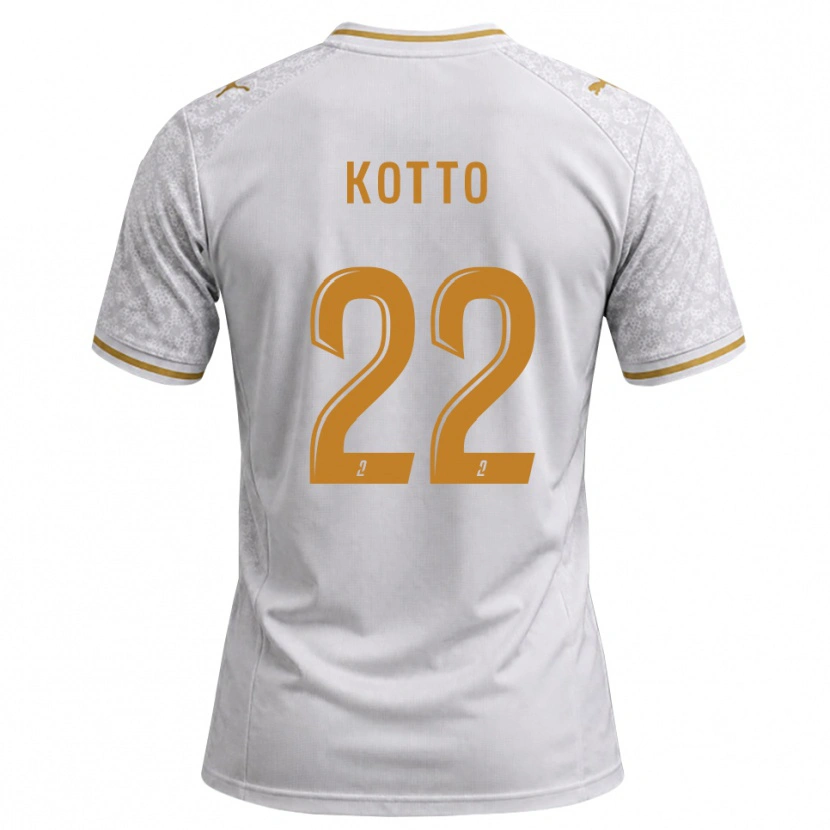 Danxen Kvinder Samuel Kotto #22 Hvid Grå Gyldenrod Udebane Spillertrøjer 2026/27 Trøje T-Shirt