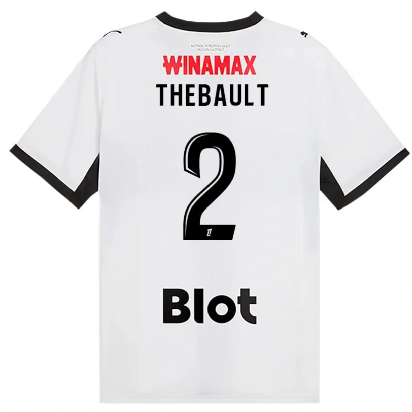 Danxen Kvinder Yaël Thébault #2 Sort Hvid Rød Udebane Spillertrøjer 2026/27 Trøje T-Shirt