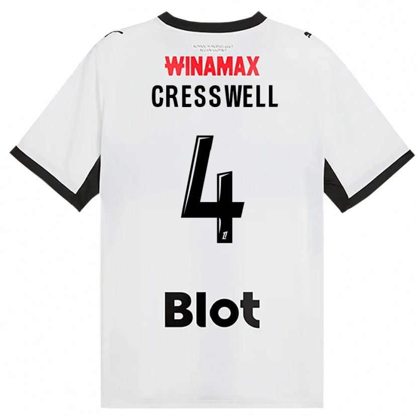 Danxen Kvinder Charlie Cresswell #4 Sort Hvid Rød Udebane Spillertrøjer 2026/27 Trøje T-Shirt
