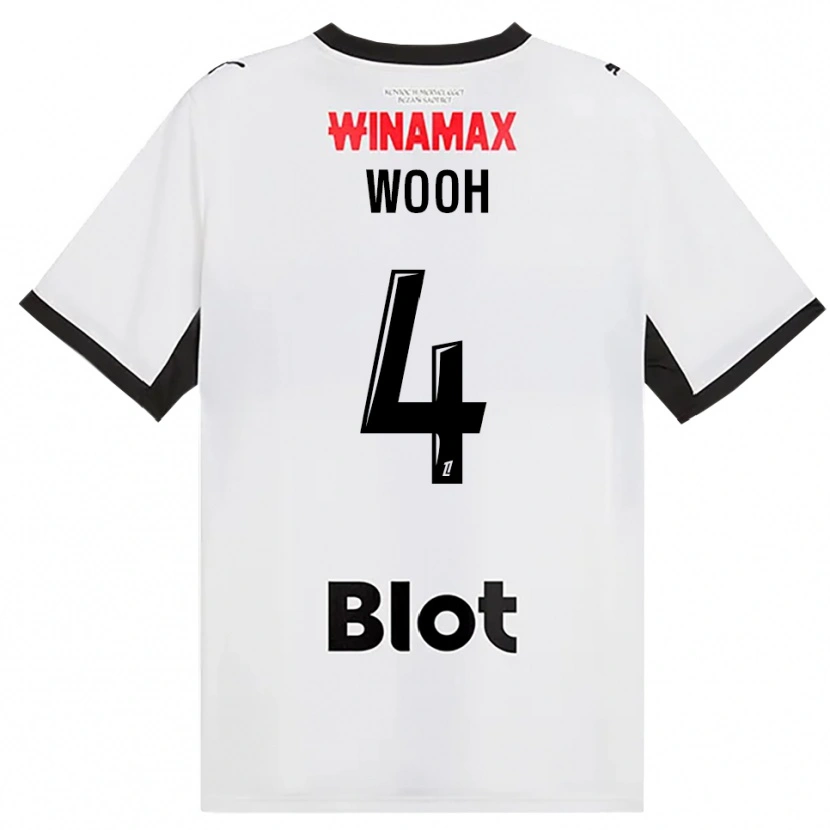 Danxen Kvinder Christopher Wooh #4 Sort Hvid Rød Udebane Spillertrøjer 2026/27 Trøje T-Shirt