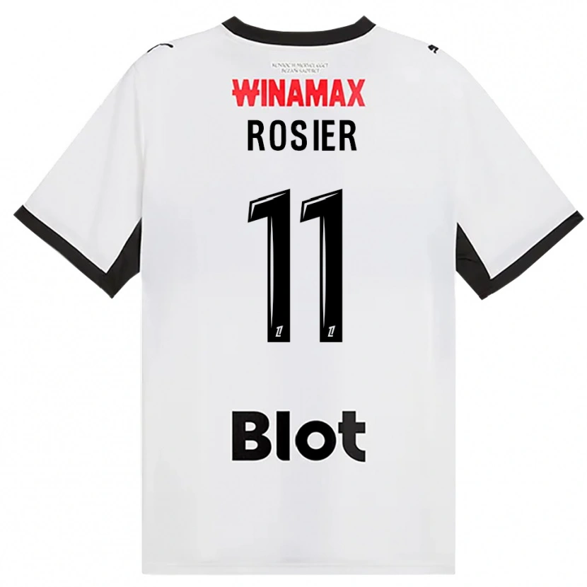 Danxen Kvinder Lucas Rosier #11 Sort Hvid Rød Udebane Spillertrøjer 2026/27 Trøje T-Shirt
