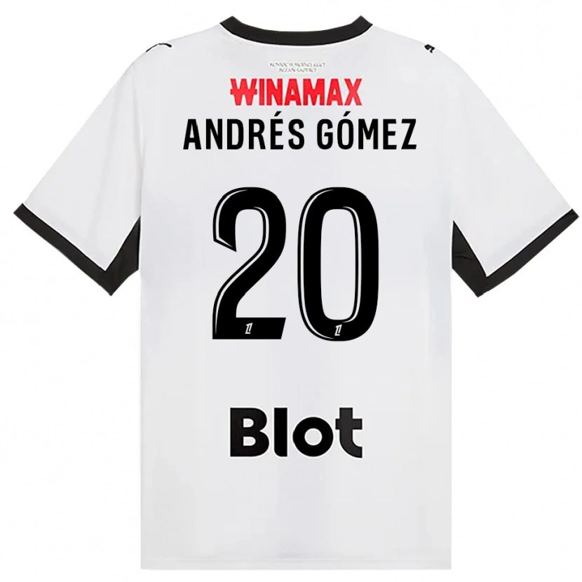Danxen Kvinder Carlos Andrés Gómez #20 Sort Hvid Rød Udebane Spillertrøjer 2026/27 Trøje T-Shirt