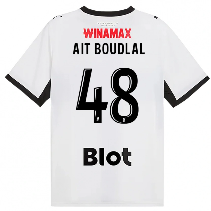 Danxen Kvinder Abdelhamid Ait Boudlal #48 Sort Hvid Rød Udebane Spillertrøjer 2026/27 Trøje T-Shirt