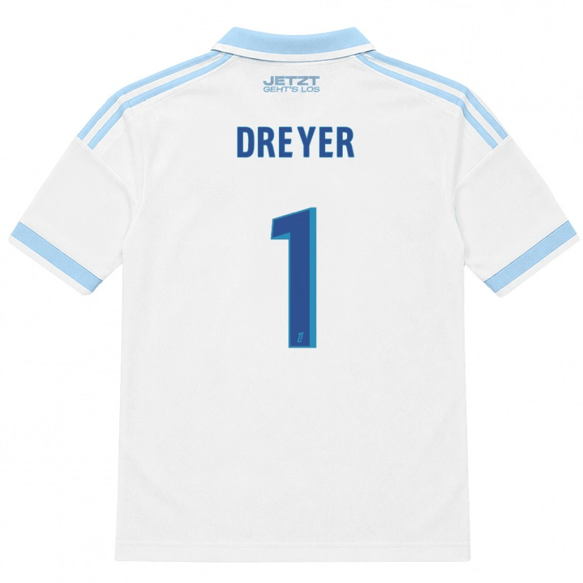 Danxen Kvinder Matthieu Dreyer #1 Lys Himmelblå Hvid Rød Udebane Spillertrøjer 2026/27 Trøje T-Shirt