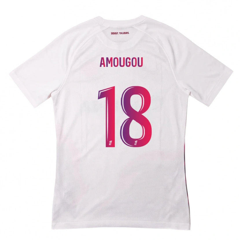 Danxen Kvinder Mathis Amougou #18 Hvid Pink Lilla Udebane Spillertrøjer 2026/27 Trøje T-Shirt