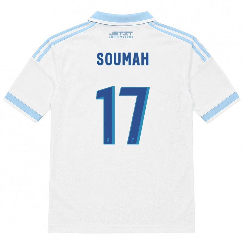 Danxen Kvinder Malick Soumah #17 Lys Himmelblå Hvid Rød Udebane Spillertrøjer 2026/27 Trøje T-Shirt