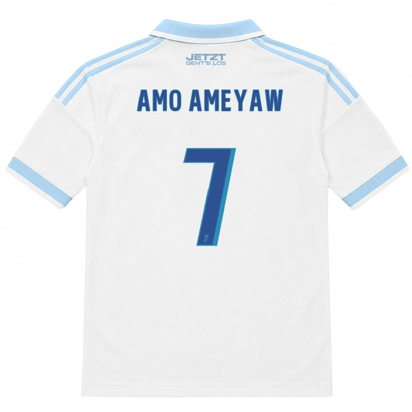 Danxen Kvinder Samuel Amo-Ameyaw #7 Lys Himmelblå Hvid Rød Udebane Spillertrøjer 2026/27 Trøje T-Shirt