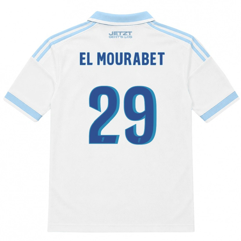 Danxen Kvinder Samir El Mourabet #29 Lys Himmelblå Hvid Rød Udebane Spillertrøjer 2026/27 Trøje T-Shirt