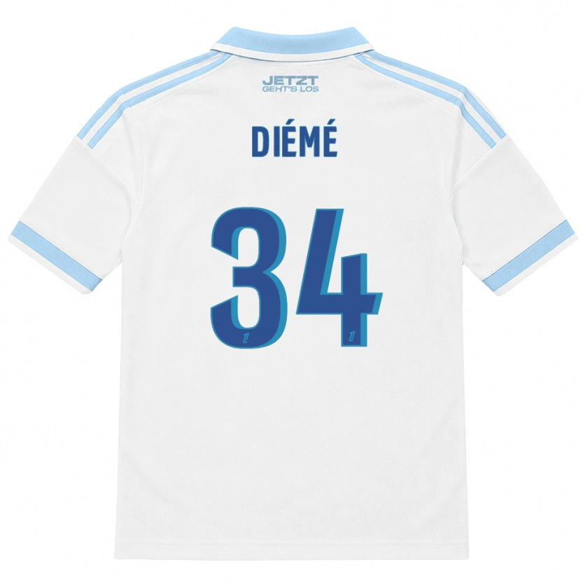 Danxen Kvinder Yaya Diémé #34 Lys Himmelblå Hvid Rød Udebane Spillertrøjer 2026/27 Trøje T-Shirt