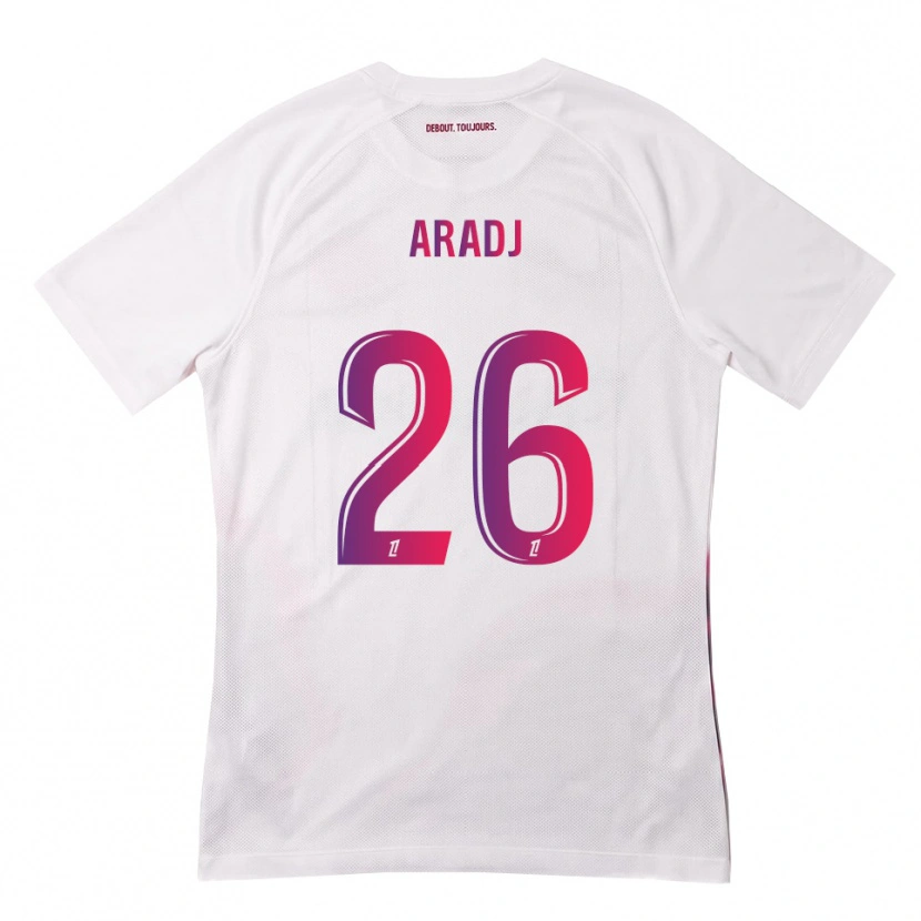 Danxen Kvinder Ylies Aradj #26 Hvid Pink Lilla Udebane Spillertrøjer 2026/27 Trøje T-Shirt