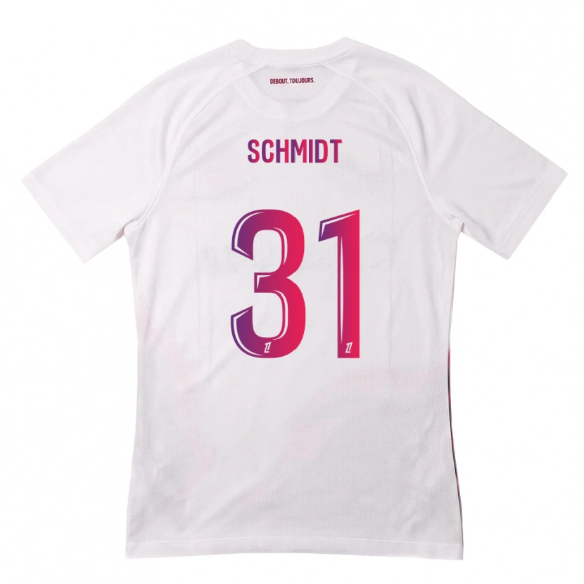 Danxen Kvinder Niklas Schmidt #31 Hvid Pink Lilla Udebane Spillertrøjer 2026/27 Trøje T-Shirt