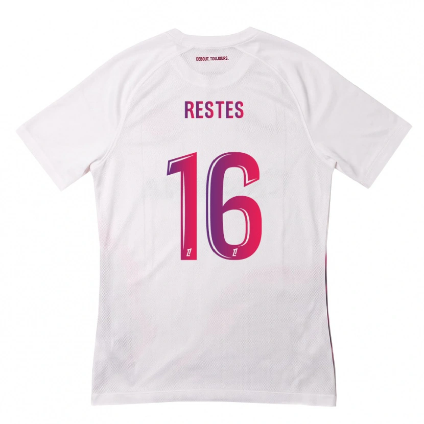 Danxen Kvinder Guillaume Restes #16 Hvid Pink Lilla Udebane Spillertrøjer 2026/27 Trøje T-Shirt