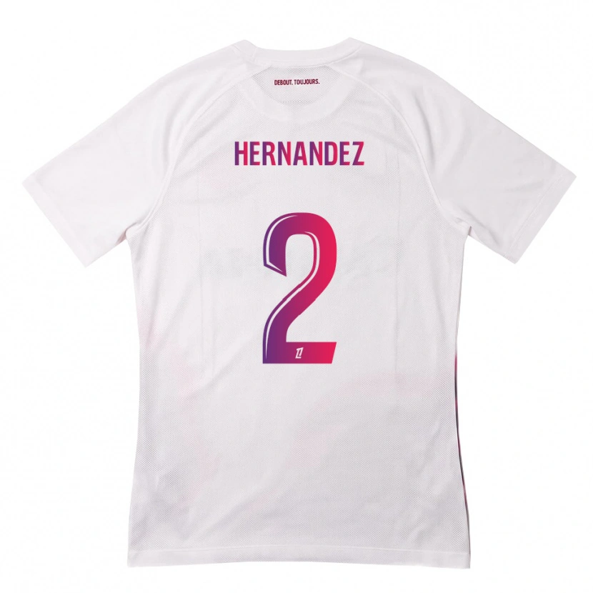 Danxen Kvinder Lucie Hernandez #2 Hvid Pink Lilla Udebane Spillertrøjer 2026/27 Trøje T-Shirt