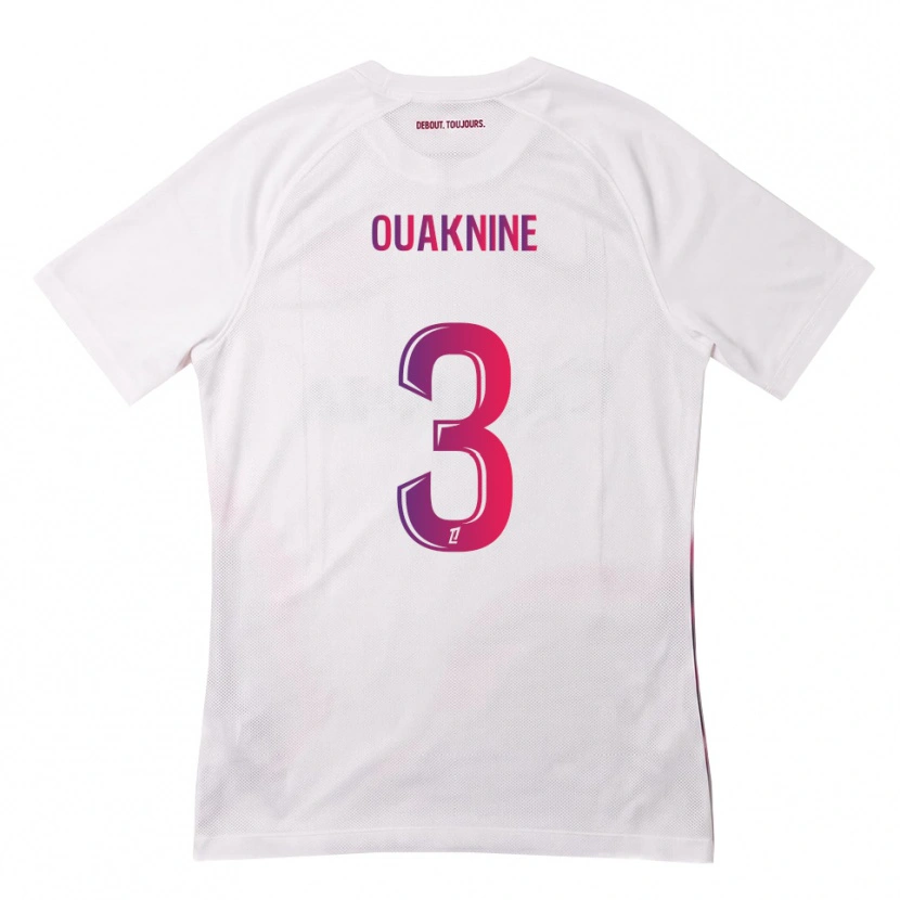 Danxen Kvinder Jules Ouaknine #3 Hvid Pink Lilla Udebane Spillertrøjer 2026/27 Trøje T-Shirt