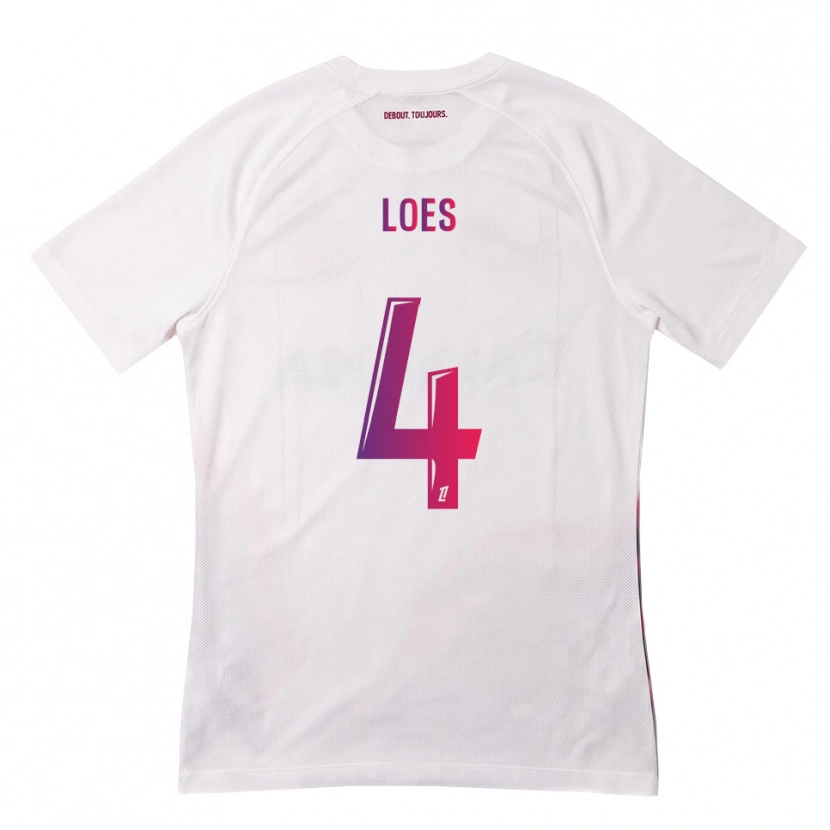 Danxen Kvinder Wayan Loes #4 Hvid Pink Lilla Udebane Spillertrøjer 2026/27 Trøje T-Shirt