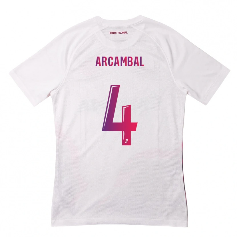 Danxen Kvinder Anais Arcambal #4 Hvid Pink Lilla Udebane Spillertrøjer 2026/27 Trøje T-Shirt