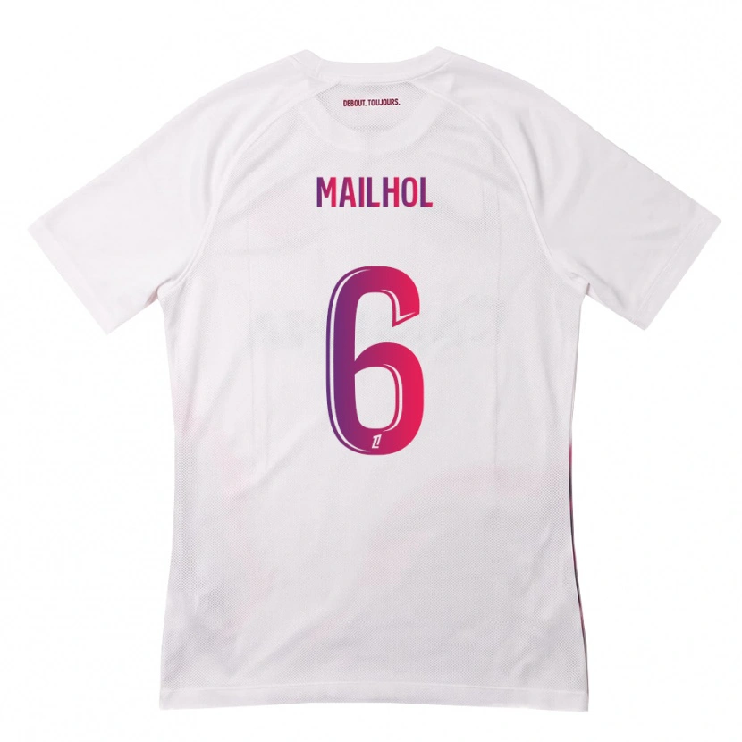 Danxen Kvinder Luca Mailhol #6 Hvid Pink Lilla Udebane Spillertrøjer 2026/27 Trøje T-Shirt