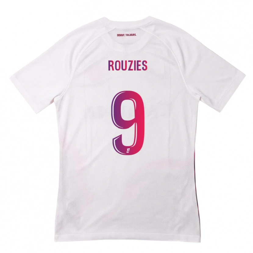 Danxen Kvinder Manon Rouzies #9 Hvid Pink Lilla Udebane Spillertrøjer 2026/27 Trøje T-Shirt