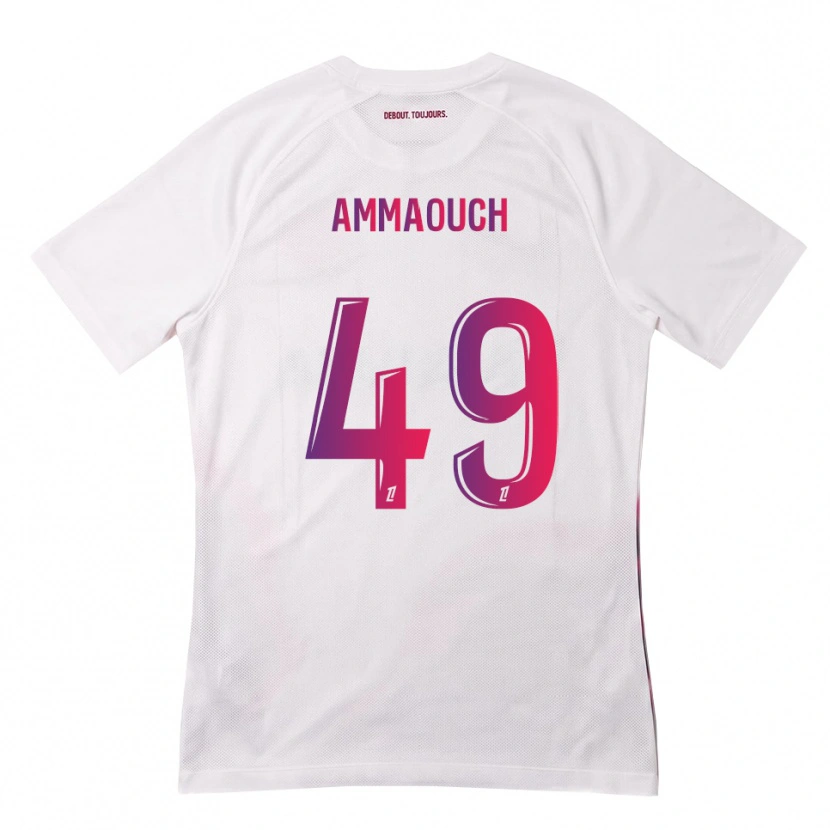 Danxen Kvinder Aymen Amaaouch #49 Hvid Pink Lilla Udebane Spillertrøjer 2026/27 Trøje T-Shirt