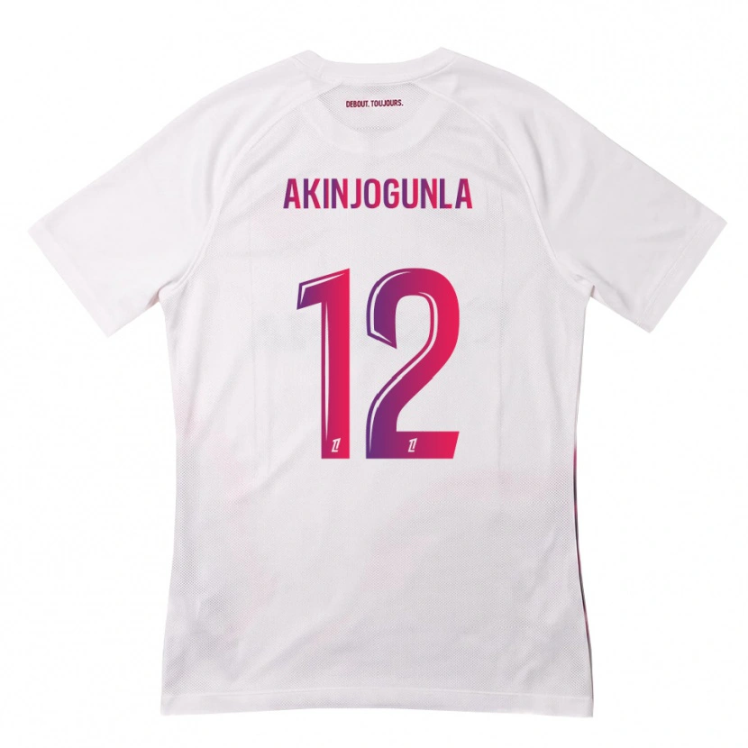 Danxen Kvinder Michaël Akinjogunla #12 Hvid Pink Lilla Udebane Spillertrøjer 2026/27 Trøje T-Shirt