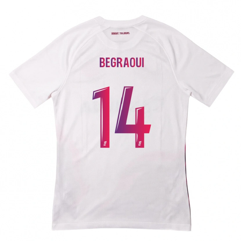 Danxen Kvinder Yanis Begraoui #14 Hvid Pink Lilla Udebane Spillertrøjer 2026/27 Trøje T-Shirt