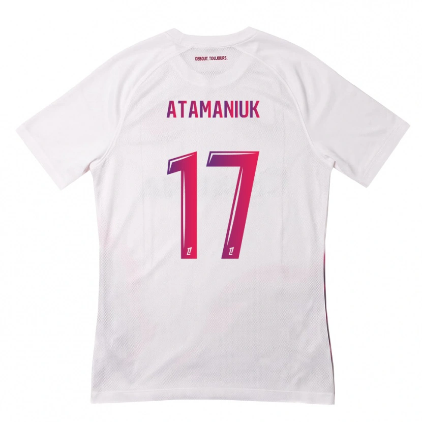 Danxen Kvinder Alexandra Atamaniuk #17 Hvid Pink Lilla Udebane Spillertrøjer 2026/27 Trøje T-Shirt