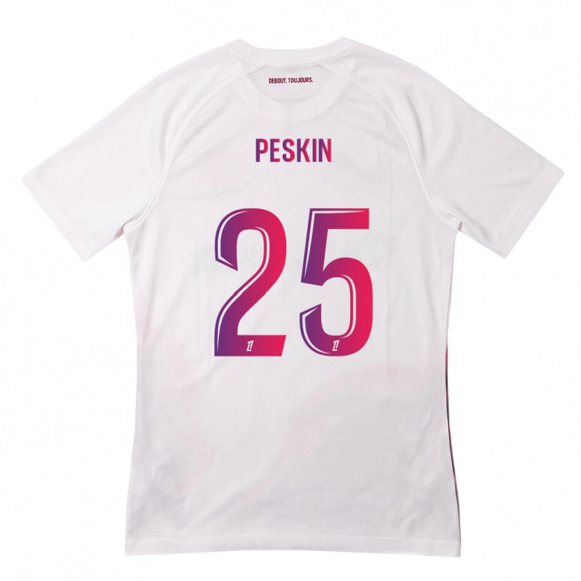 Danxen Kvinder Kelso Peskin #25 Hvid Pink Lilla Udebane Spillertrøjer 2026/27 Trøje T-Shirt