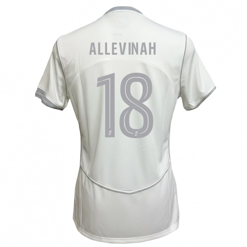 Danxen Kvinder Jim Allevinah #18 Hvid Grå Udebane Spillertrøjer 2026/27 Trøje T-Shirt